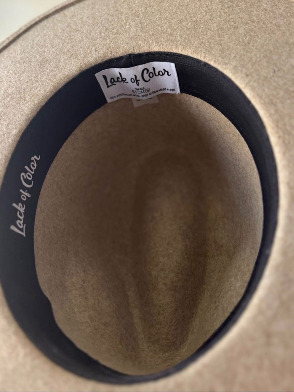 Lack Of Color Taupe Wool Felt Rancher Hat with Leather Band - Picture 2 of 2